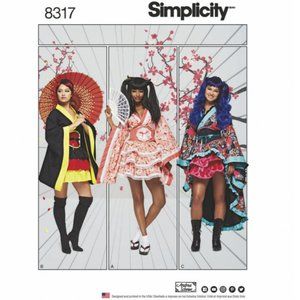 Simplicity Pattern 8317 Misses' Cosplay Kimono Costumes Size H5 (Sizes 6 to 14)